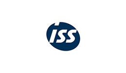 Logo of ISS, featuring the tagline 'Connecting People and Places to Make the World Work Better.' The design emphasizes ISS's commitment to enhancing workplace efficiency and fostering connections through integrated facility services